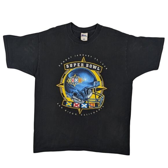 Vintage 1998 Super Bowl XXXII San Diego California Pro Player Football NFL Shirt - Picture 1 of 6